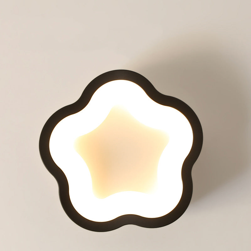 Contemporary Scandinavian Iron Acrylic Flower Round Cloud LED Flush Mount Ceiling Light For Hallway