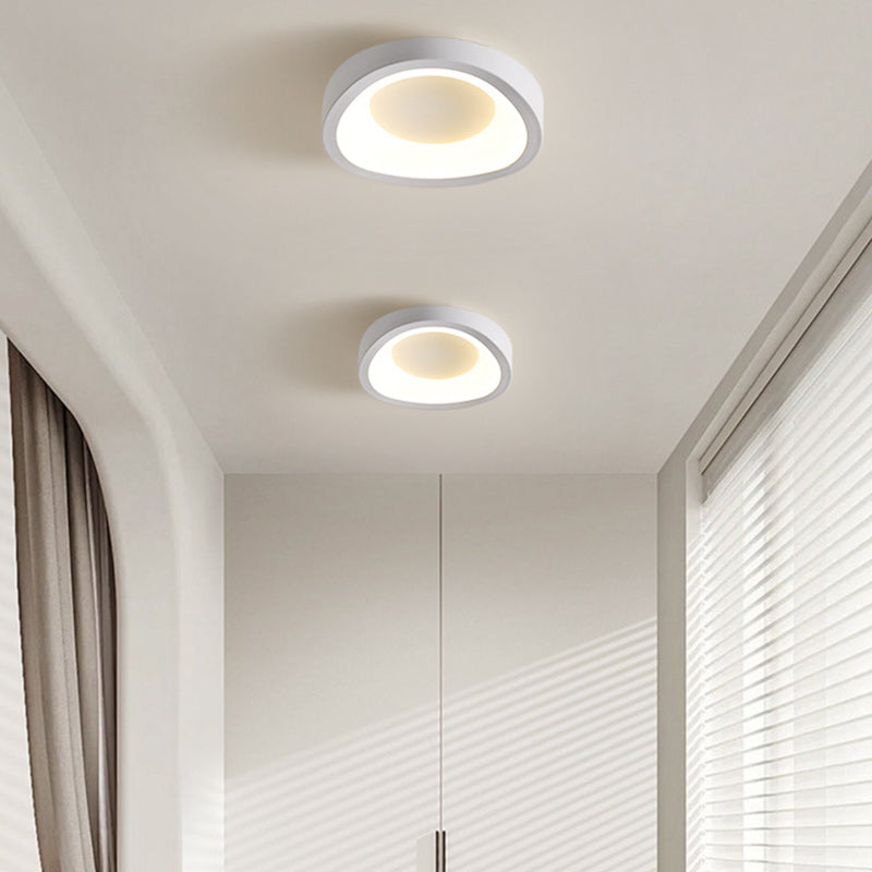 Contemporary Scandinavian Iron Acrylic Flower Round Cloud LED Flush Mount Ceiling Light For Hallway