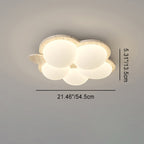 Contemporary Nordic Flower Rabbit Travertine PE LED Flush Mount Ceiling Light For Bedroom