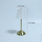 Contemporary Scandinavian Rechargeable Fabric Iron Pleated Cylinder LED Table Lamp For Bedside Lumendat