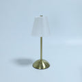 Contemporary Scandinavian Rechargeable Fabric Iron Pleated Cylinder LED Table Lamp For Bedside Lumendat