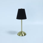 Contemporary Scandinavian Rechargeable Fabric Iron Pleated Cylinder LED Table Lamp For Bedside Lumendat