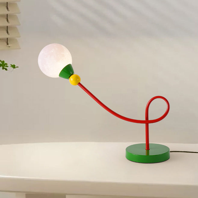 Lumendat Modern Art Deco Kids Iron PLA Moon Wired 1-Light Table Lamp For Study Lumendat