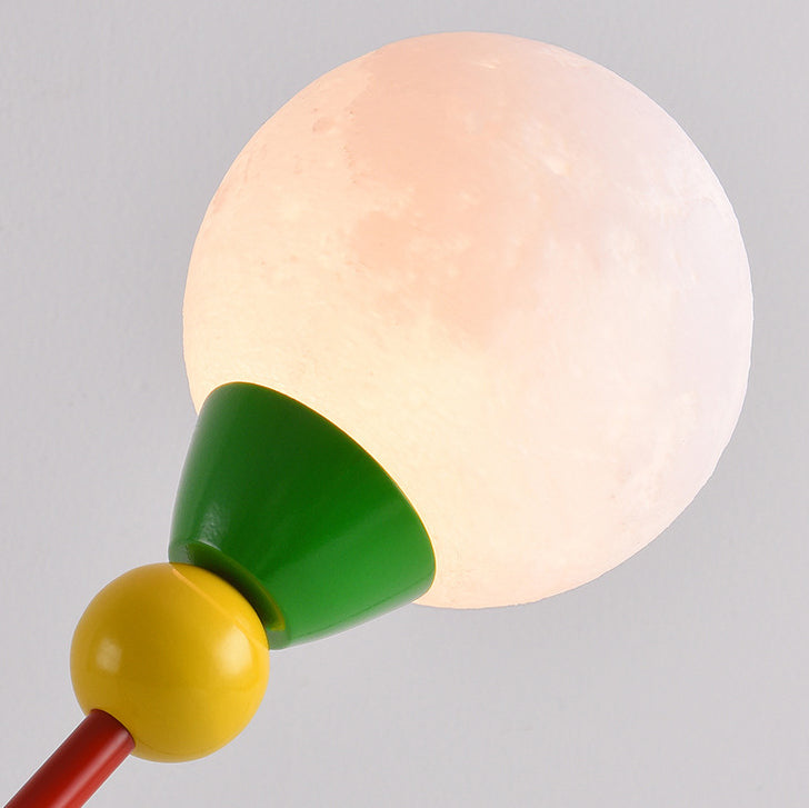 Lumendat Modern Art Deco Kids Iron PLA Moon Wired 1-Light Table Lamp For Study Lumendat