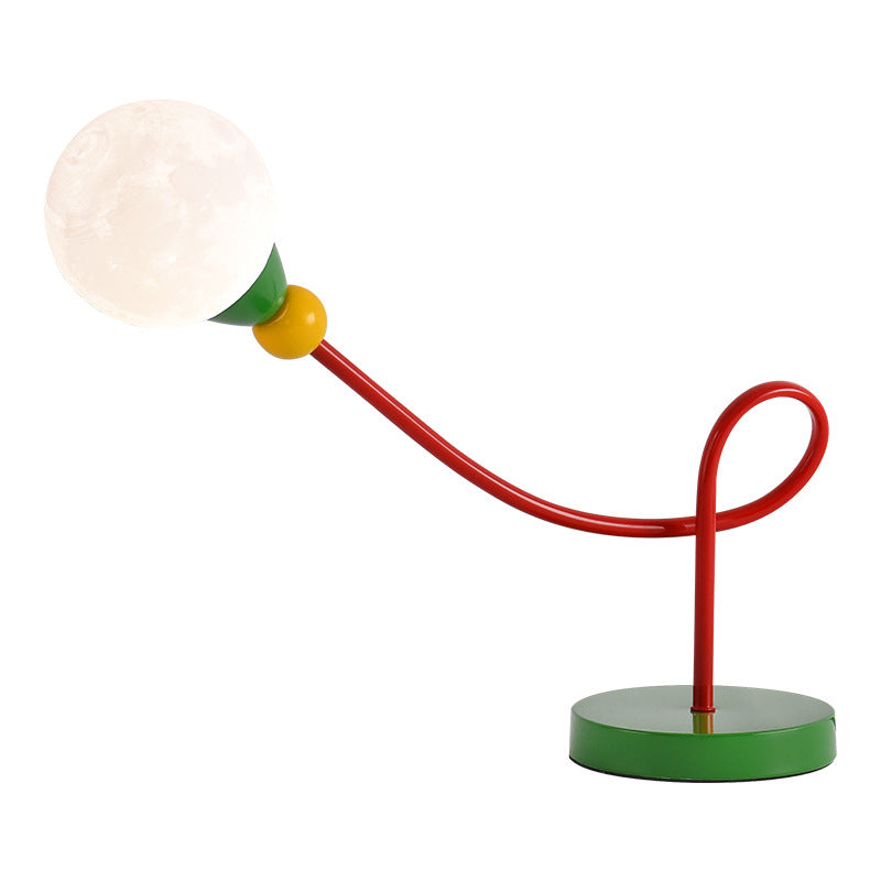 Lumendat Modern Art Deco Kids Iron PLA Moon Wired 1-Light Table Lamp For Study Lumendat