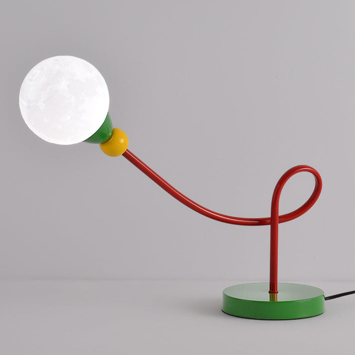 Lumendat Modern Art Deco Kids Iron PLA Moon Wired 1-Light Table Lamp For Study Lumendat