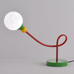 Lumendat Modern Art Deco Kids Iron PLA Moon Wired 1-Light Table Lamp For Study Lumendat