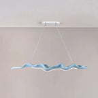 Traditional Japanese Fiberglass Silica Iron Wavey Drift Imitation Wood LED Chandeliers Island Light for Dining Room Lumendat