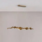 Traditional Japanese Fiberglass Silica Iron Wavey Drift Imitation Wood LED Chandeliers Island Light for Dining Room Lumendat