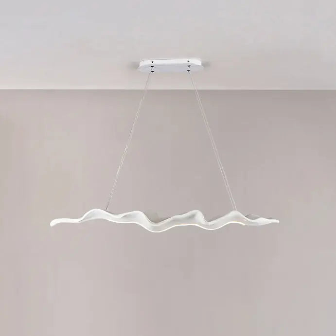 Traditional Japanese Fiberglass Silica Iron Wavey Drift Imitation Wood LED Chandeliers Island Light for Dining Room Lumendat