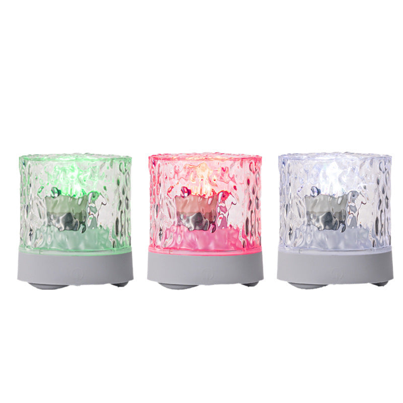 Contemporary Creative USB Rechargeable Acrylic Cylinder Ripple LED Table Lamp Night Light For Bedroom Lumendat