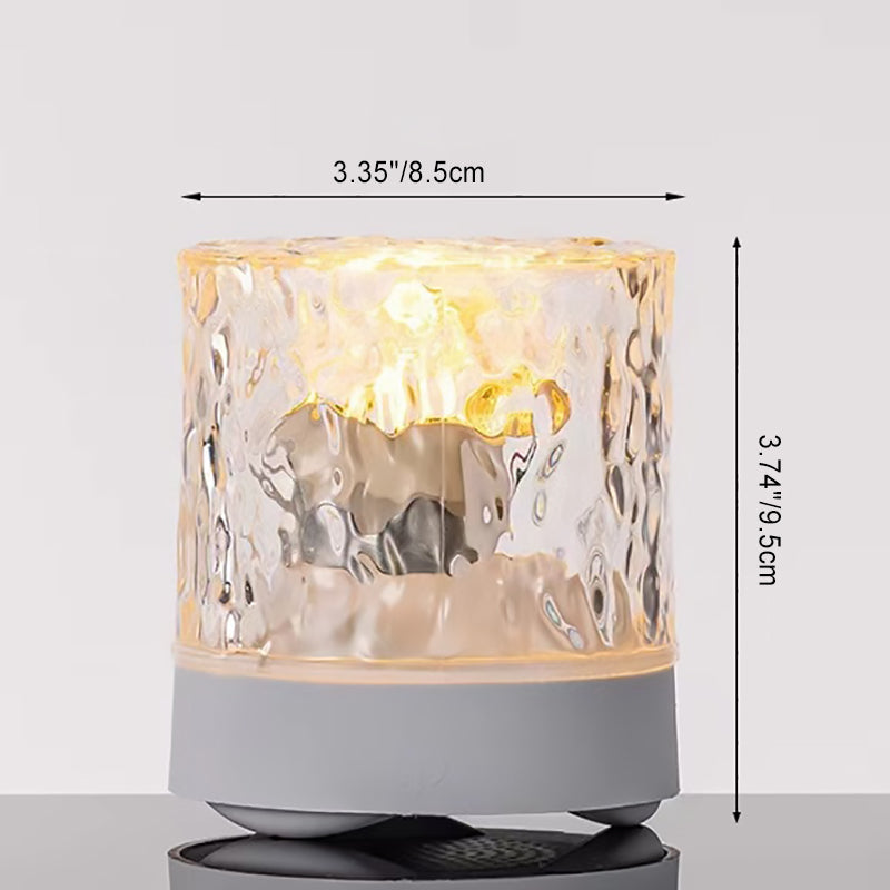 Contemporary Creative USB Rechargeable Acrylic Cylinder Ripple LED Table Lamp Night Light For Bedroom Lumendat