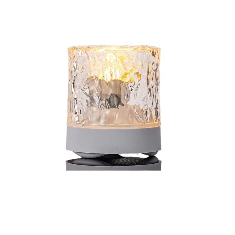 Contemporary Creative USB Rechargeable Acrylic Cylinder Ripple LED Table Lamp Night Light For Bedroom Lumendat