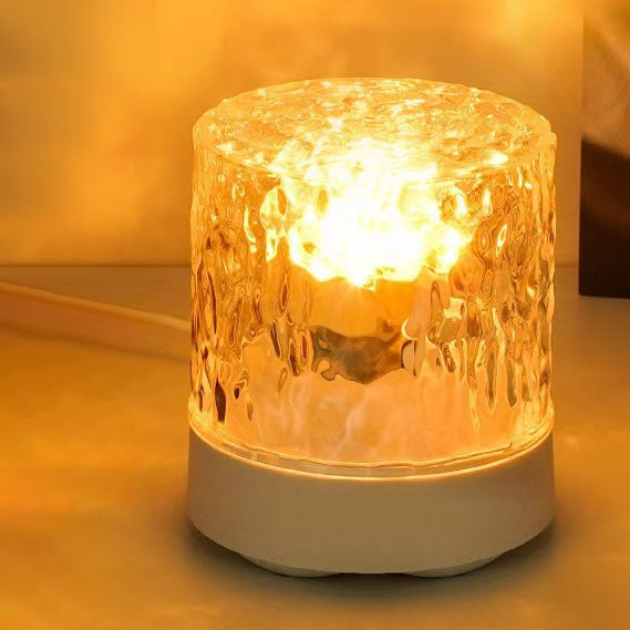 Contemporary Creative USB Rechargeable Acrylic Cylinder Ripple LED Table Lamp Night Light For Bedroom Lumendat