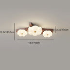Contemporary Nordic Rubber Wood Pe Flower Branch LED Semi-flush Mount Ceiling Light for Hallway