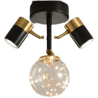 Contemporary Scandinavian Hardware Glass Starry Sky Ball Spotlight 1/2 Light LED Semi-Flush Mount Ceiling Light For Hallway