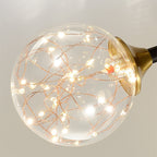 Contemporary Scandinavian Hardware Glass Starry Sky Ball Spotlight 1/2 Light LED Semi-Flush Mount Ceiling Light For Hallway