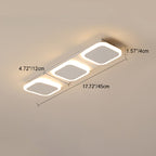 Modern Simplicity Iron Acrylic Square Round Strip LED Semi-Flush Mount Ceiling Light For Hallway