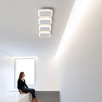 Modern Simplicity Iron Acrylic Square Round Strip LED Semi-Flush Mount Ceiling Light For Hallway
