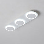 Modern Simplicity Iron Acrylic Square Round Strip LED Semi-Flush Mount Ceiling Light For Hallway