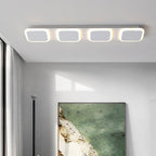 Modern Simplicity Iron Acrylic Square Round Strip LED Semi-Flush Mount Ceiling Light For Hallway