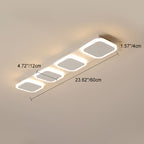 Modern Simplicity Iron Acrylic Square Round Strip LED Semi-Flush Mount Ceiling Light For Hallway