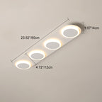 Modern Simplicity Iron Acrylic Square Round Strip LED Semi-Flush Mount Ceiling Light For Hallway