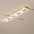 Modern Simplicity Iron Acrylic Square Round Strip LED Semi-Flush Mount Ceiling Light For Hallway
