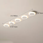 Modern Simplicity Iron Acrylic Square Round Strip LED Semi-Flush Mount Ceiling Light For Hallway