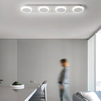 Modern Simplicity Iron Acrylic Square Round Strip LED Semi-Flush Mount Ceiling Light For Hallway