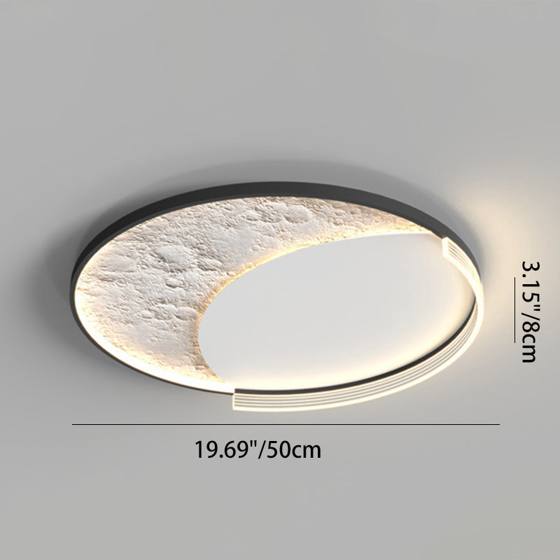 Contemporary Scandinavian Iron Acrylic Round Cloud Heart Moon LED Flush Mount Ceiling Light for Bedroom