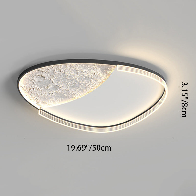 Contemporary Scandinavian Iron Acrylic Round Cloud Heart Moon LED Flush Mount Ceiling Light for Bedroom