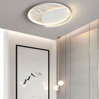 Contemporary Scandinavian Iron Acrylic Round Cloud Heart Moon LED Flush Mount Ceiling Light for Bedroom