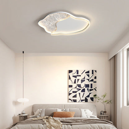 Contemporary Scandinavian Iron Acrylic Round Cloud Heart Moon LED Flush Mount Ceiling Light for Bedroom