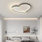 Contemporary Scandinavian Iron Acrylic Round Cloud Heart Moon LED Flush Mount Ceiling Light for Bedroom