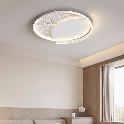 Contemporary Scandinavian Iron Acrylic Round Cloud Heart Moon LED Flush Mount Ceiling Light for Bedroom