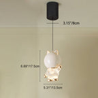 Contemporary Creative Kids Cartoon Cat Liftable Zinc Alloy Iron Acrylic LED Pendant Light For Bedside