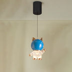 Contemporary Creative Kids Cartoon Cat Liftable Zinc Alloy Iron Acrylic LED Pendant Light For Bedside