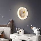 Lumendat Contemporary Nordic Iron Acrylic Resin Kids Moon Astronaut Round Cloud Heart LED Wall Sconce Lamp For Bedside Lumendat