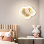 Lumendat Contemporary Nordic Iron Acrylic Resin Kids Moon Astronaut Round Cloud Heart LED Wall Sconce Lamp For Bedside Lumendat