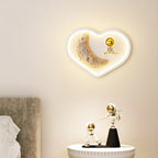 Lumendat Contemporary Nordic Iron Acrylic Resin Kids Moon Astronaut Round Cloud Heart LED Wall Sconce Lamp For Bedside Lumendat