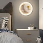Lumendat Contemporary Nordic Iron Acrylic Resin Kids Moon Astronaut Round Cloud Heart LED Wall Sconce Lamp For Bedside Lumendat