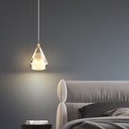 Modern Luxury Brass Crystal Triangle Diamond 1/2/3 Light Pendant Light For Bedside