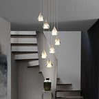 Modern Luxury Brass Crystal Triangle Diamond 1/2/3 Light Pendant Light For Bedside