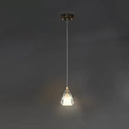 Modern Luxury Brass Crystal Triangle Diamond 1/2/3 Light Pendant Light For Bedside