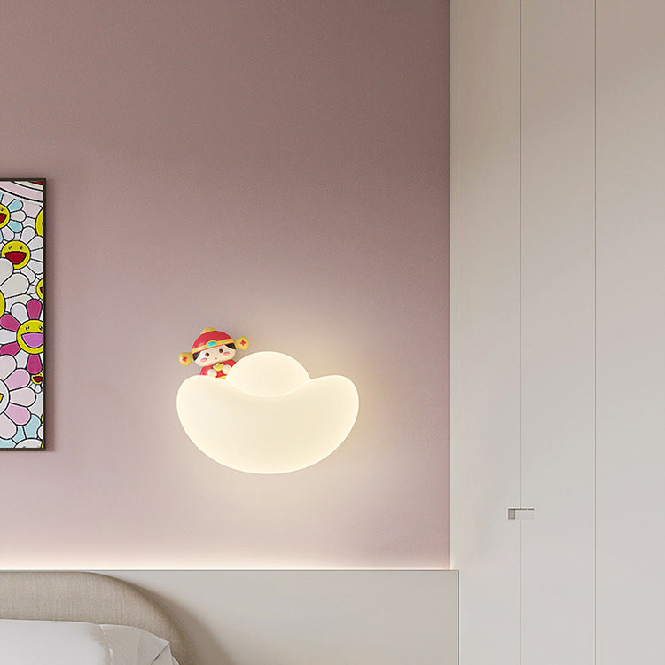 Lumendat Contemporary Creative Kids Iron PE Gold Bullion Animal Wealthy God LED Wall Sconce Lamp For Bedside Lumendat