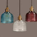 Contemporary Retro Metal Glass Frosted Dome Cap 1-light Pendant Light for Dining Room BulbSquare