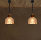 Contemporary Retro Metal Glass Frosted Dome Cap 1-light Pendant Light for Dining Room BulbSquare