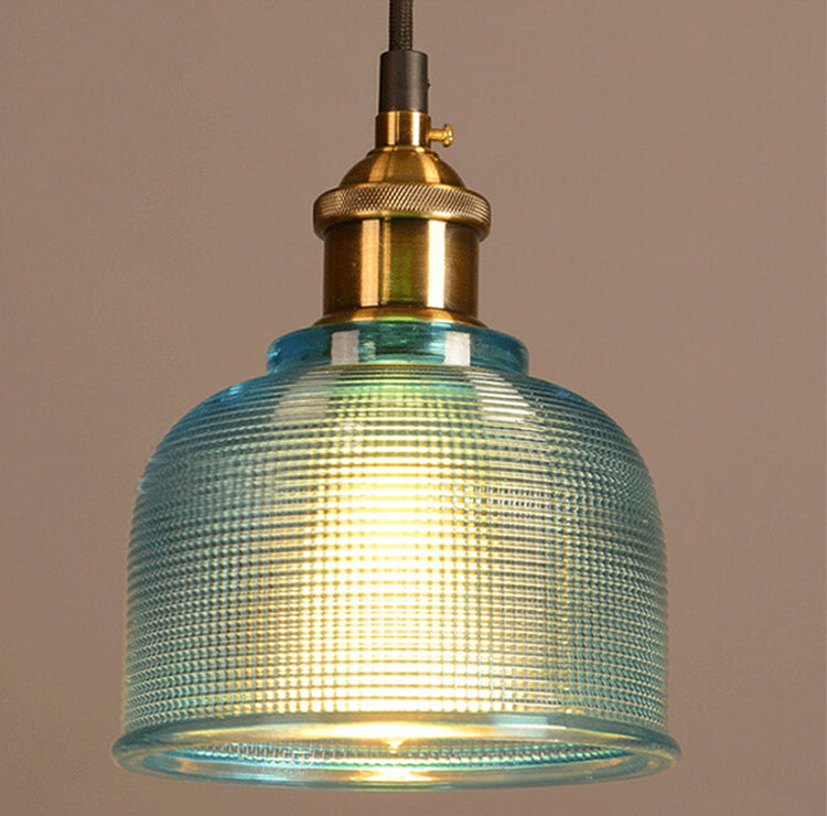 Contemporary Retro Metal Glass Frosted Dome Cap 1-light Pendant Light for Dining Room BulbSquare