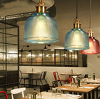 Contemporary Retro Metal Glass Frosted Dome Cap 1-light Pendant Light for Dining Room BulbSquare